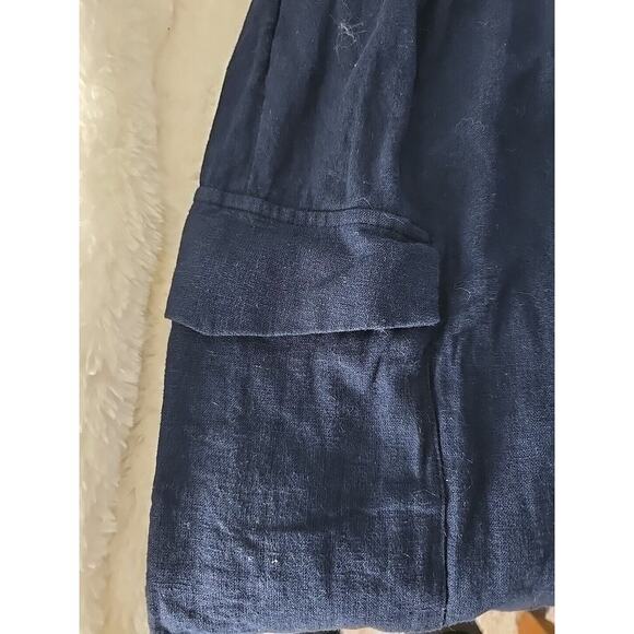 Abercrombie & Fitch Comfy Linen Cotton Blend Wide Leg Pant Blue Sz M Resort - Picture 7 of 12